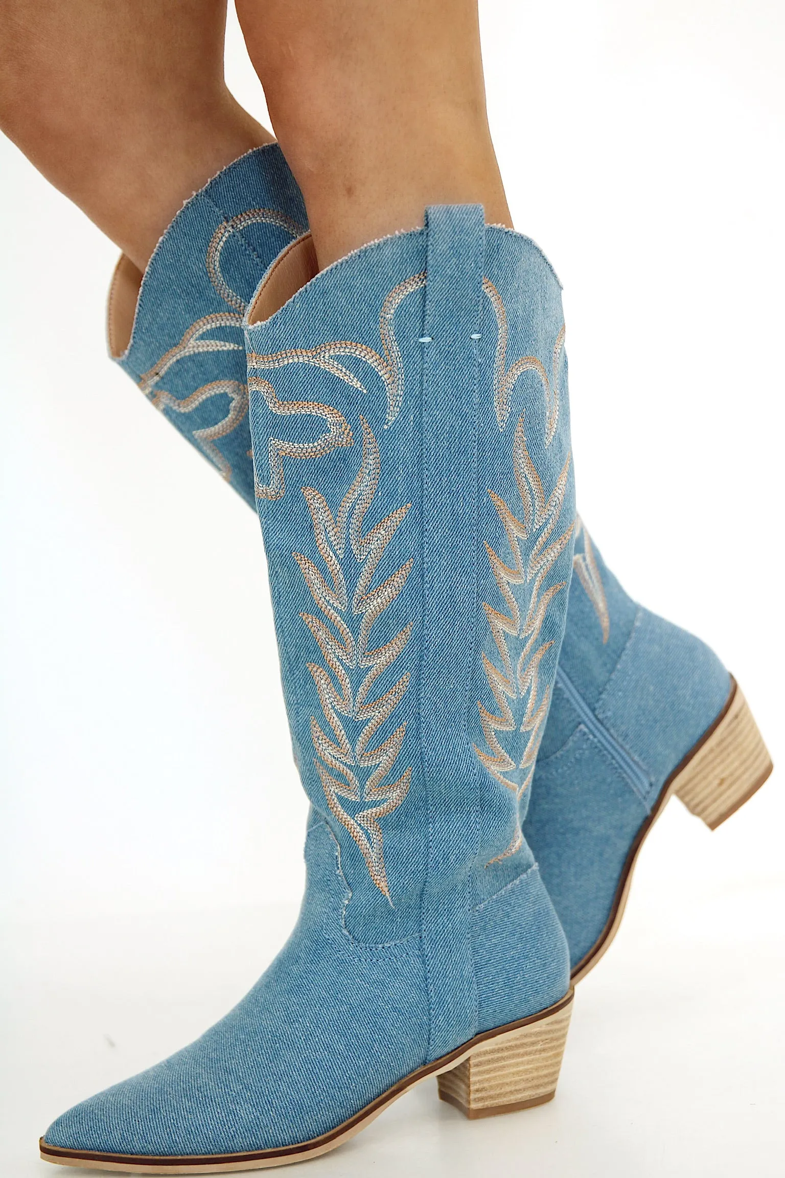 Keep Walking Denim Western Boots