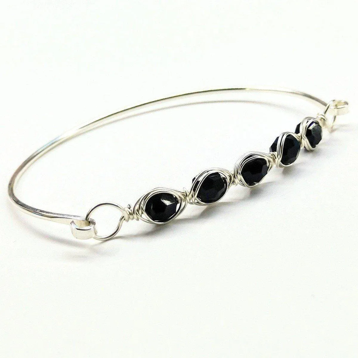 Larger Oval Shaped Swarovski Crystal Bar Bangle Bracelet