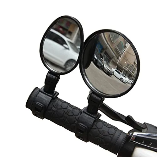 LICHTS Adjustable Bike Handlebar Rear View Mirror Bicycle Bar End Mirrors Circle M