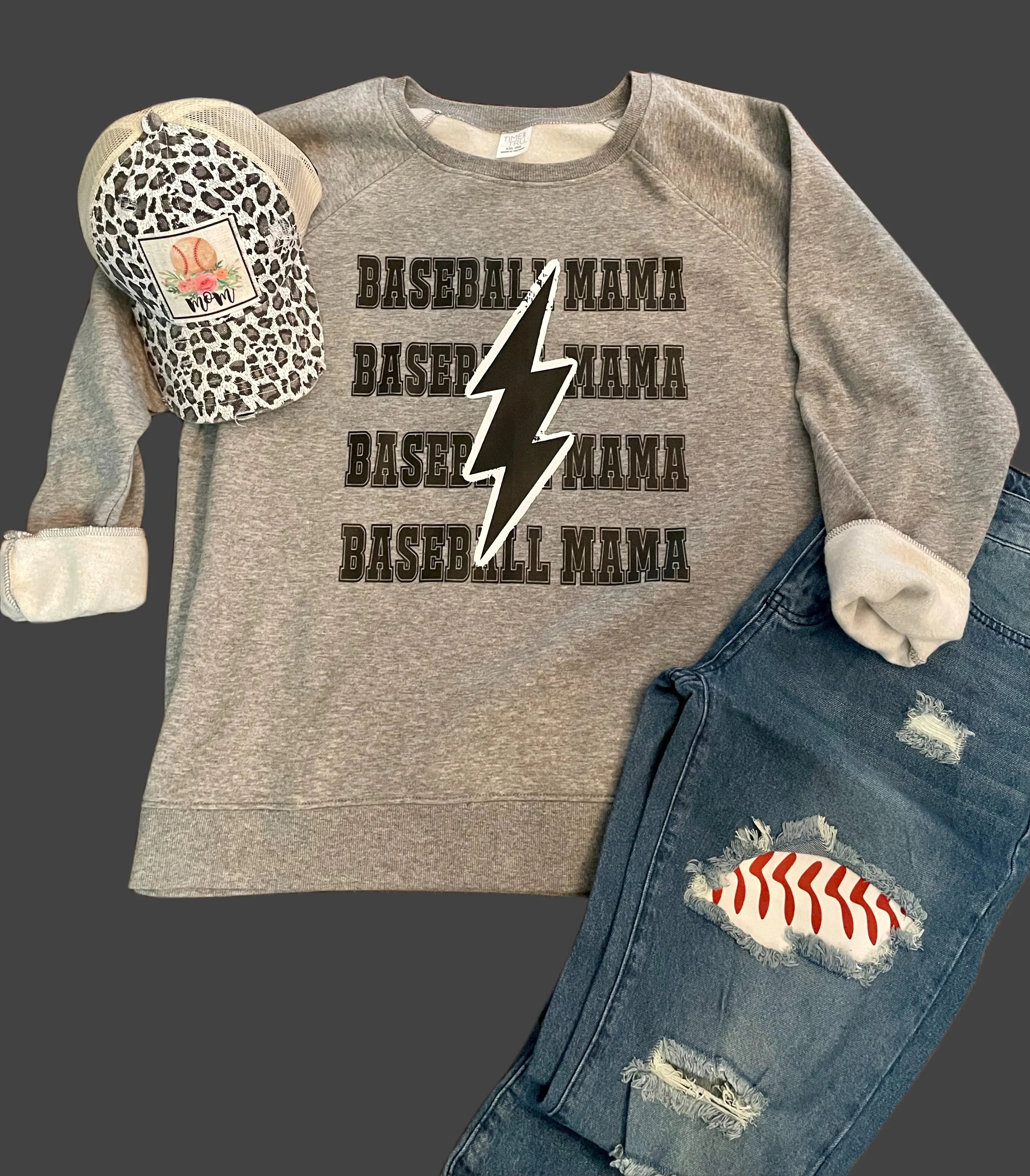 Lightening Baseball Mama Sweatshirt