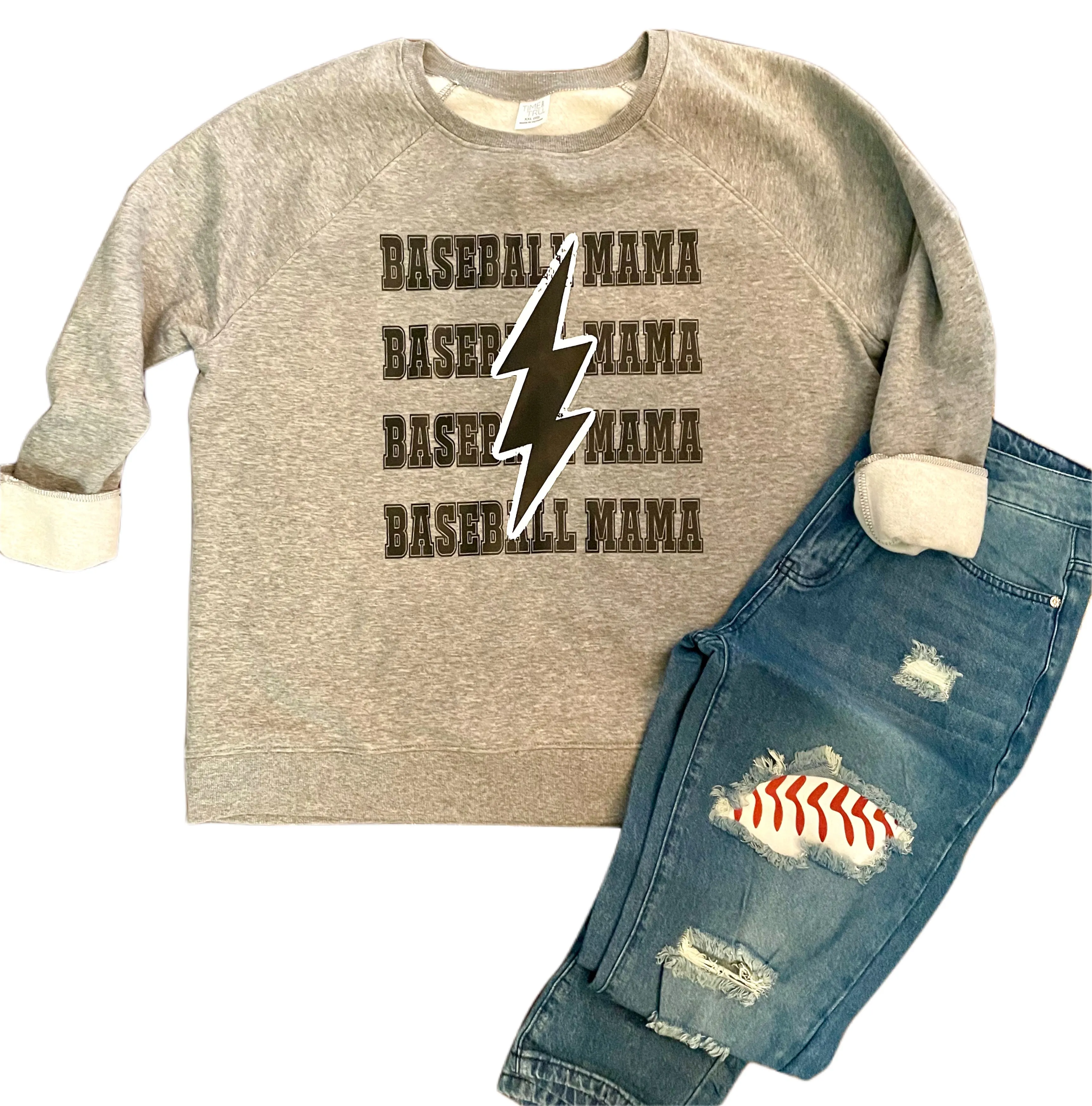 Lightening Baseball Mama Sweatshirt