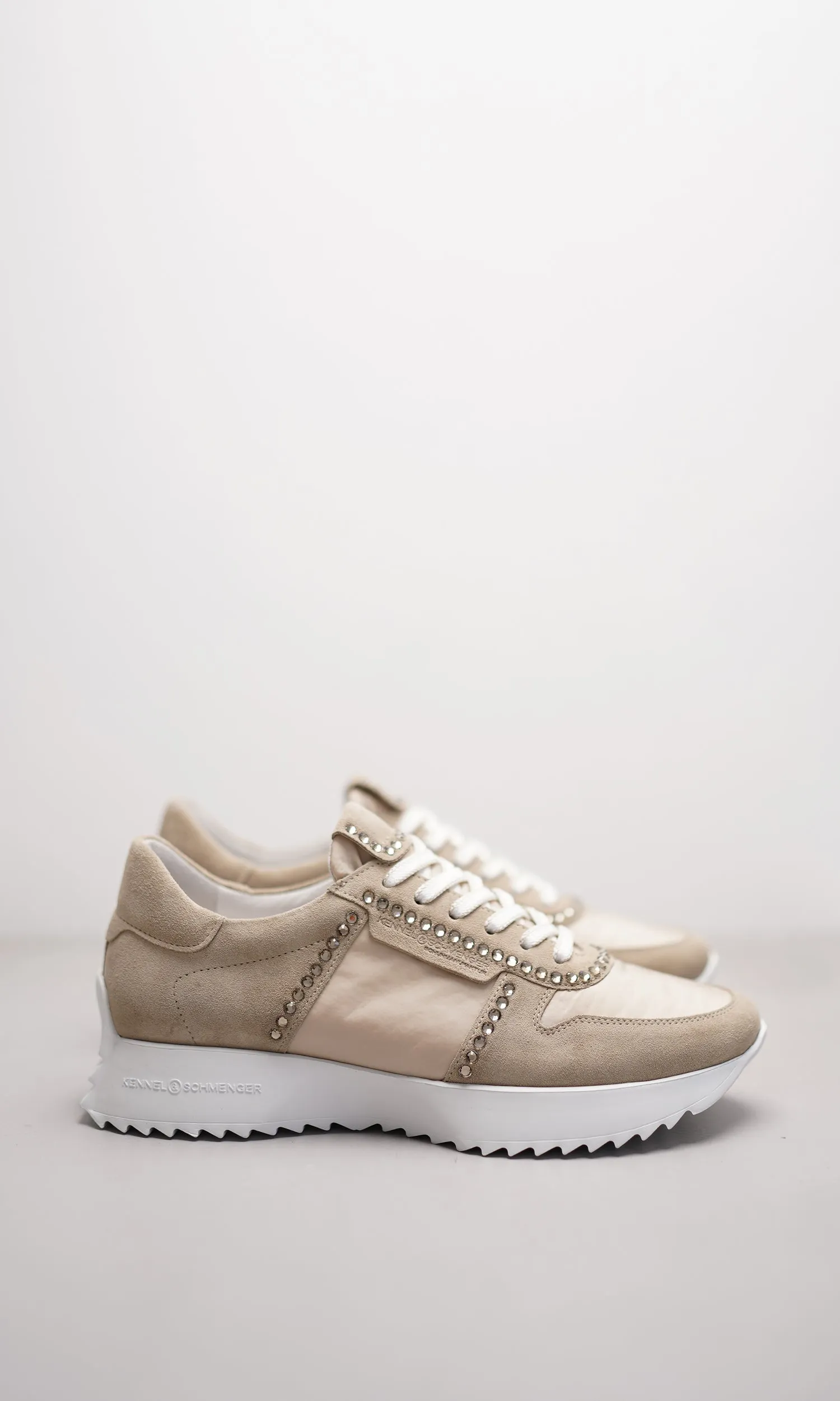 Linen Pull Rhinestone Sneakers