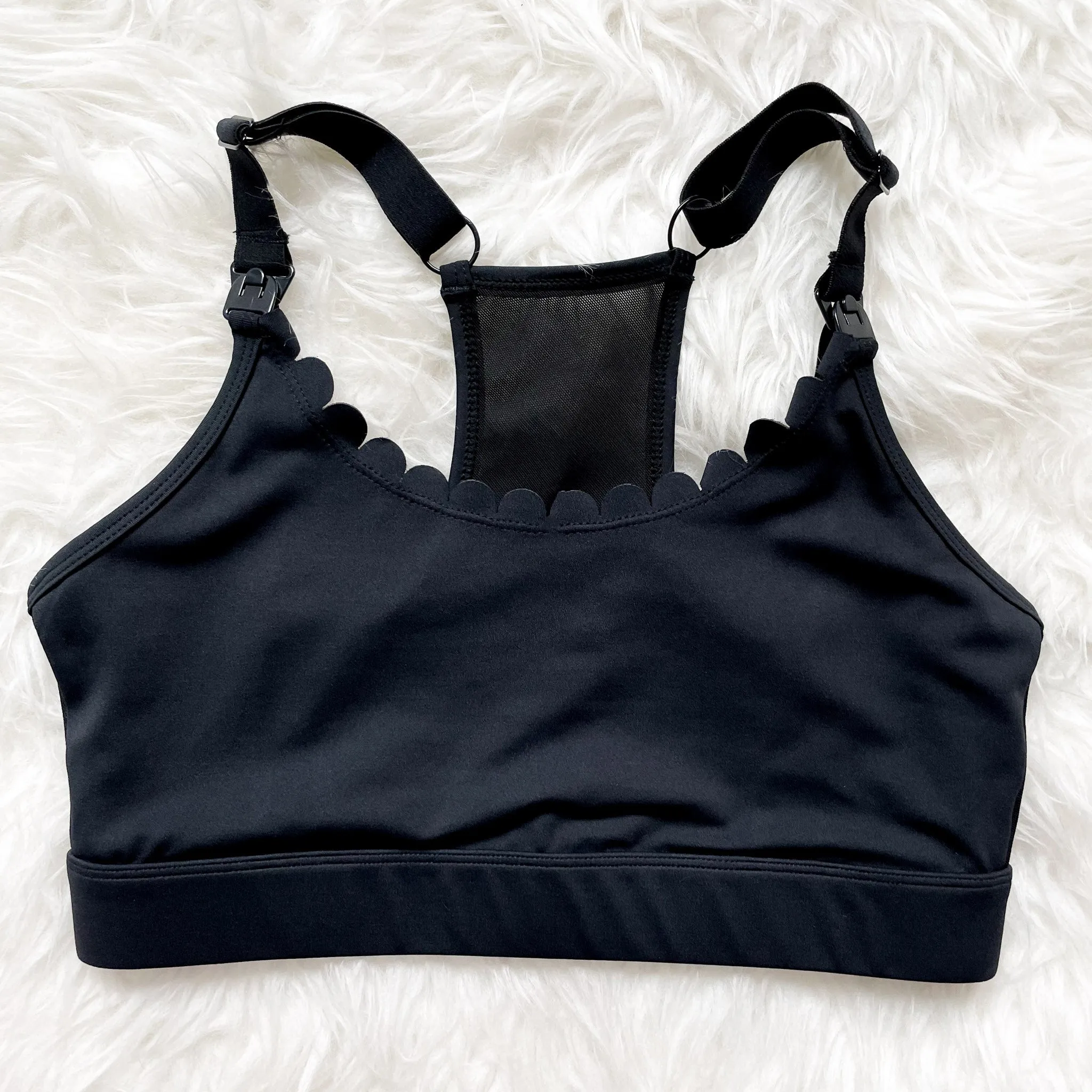 Lucie - HIIT Scalloped High Impact Nursing Sports Bra (Noir)