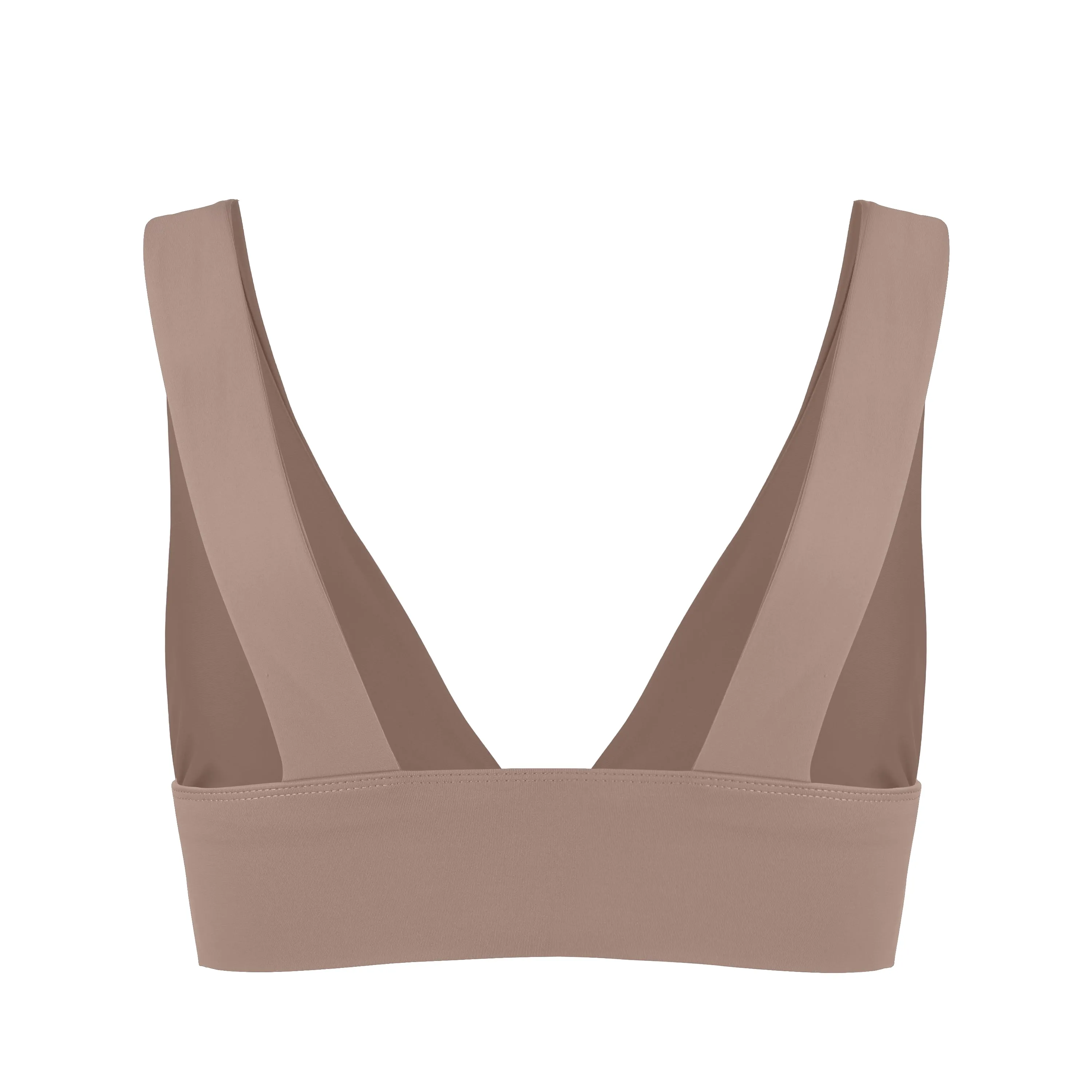 Lykke Deep Plunge Sports Bra | Recycled Nylon | Sand