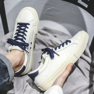 Men Fashion Minimalism PU Leather Skate Shoes