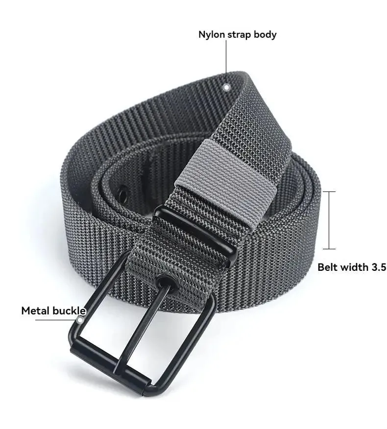 Men's Belt Porous Canvas Pin Buckle Leather Belt Outdoor Sports Belt Women's Trendy Eyelet Belt With Jeans Belt For Men Women