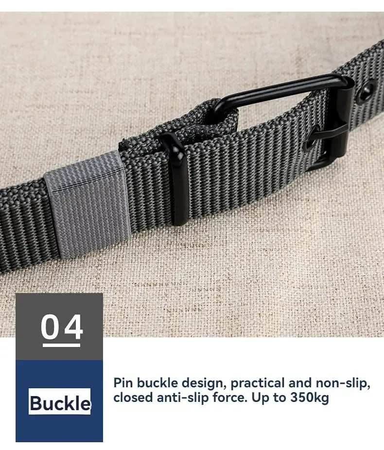 Men's Belt Porous Canvas Pin Buckle Leather Belt Outdoor Sports Belt Women's Trendy Eyelet Belt With Jeans Belt For Men Women