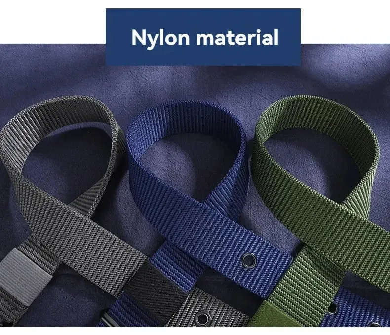 Men's Belt Porous Canvas Pin Buckle Leather Belt Outdoor Sports Belt Women's Trendy Eyelet Belt With Jeans Belt For Men Women