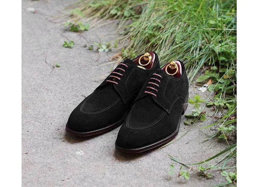 Men's Suede Black Color Split Toe Shoes