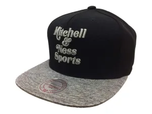 Mitchell & Ness Sports Black & Gray Adjustable Snapback Flat Bill Hat Cap