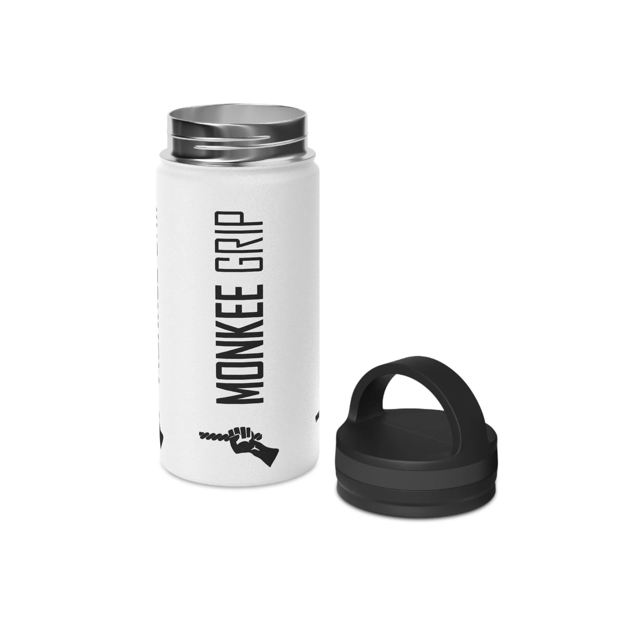 Monkee Grip Stainless Steel Water Bottle, Handle Lid