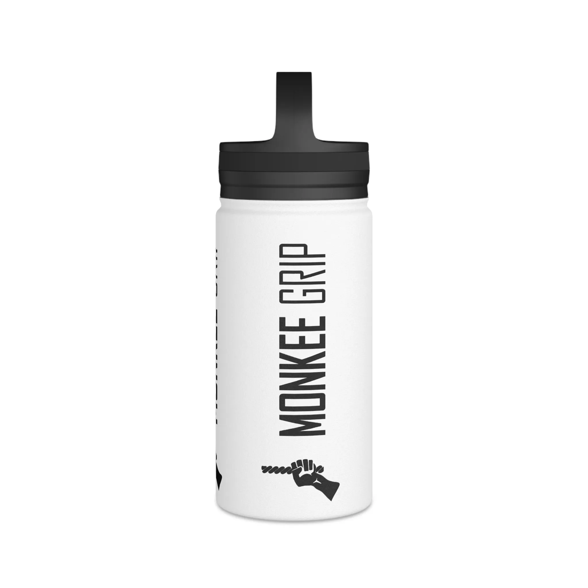 Monkee Grip Stainless Steel Water Bottle, Handle Lid