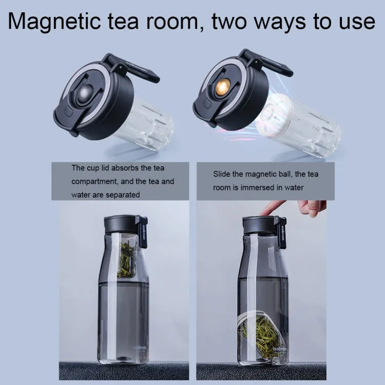 Nobvan Magic Ball Magnetic Bomb Tea Warehouse Tritan Large Capacity Sports Cup, Style: 1000ml (Transparent)