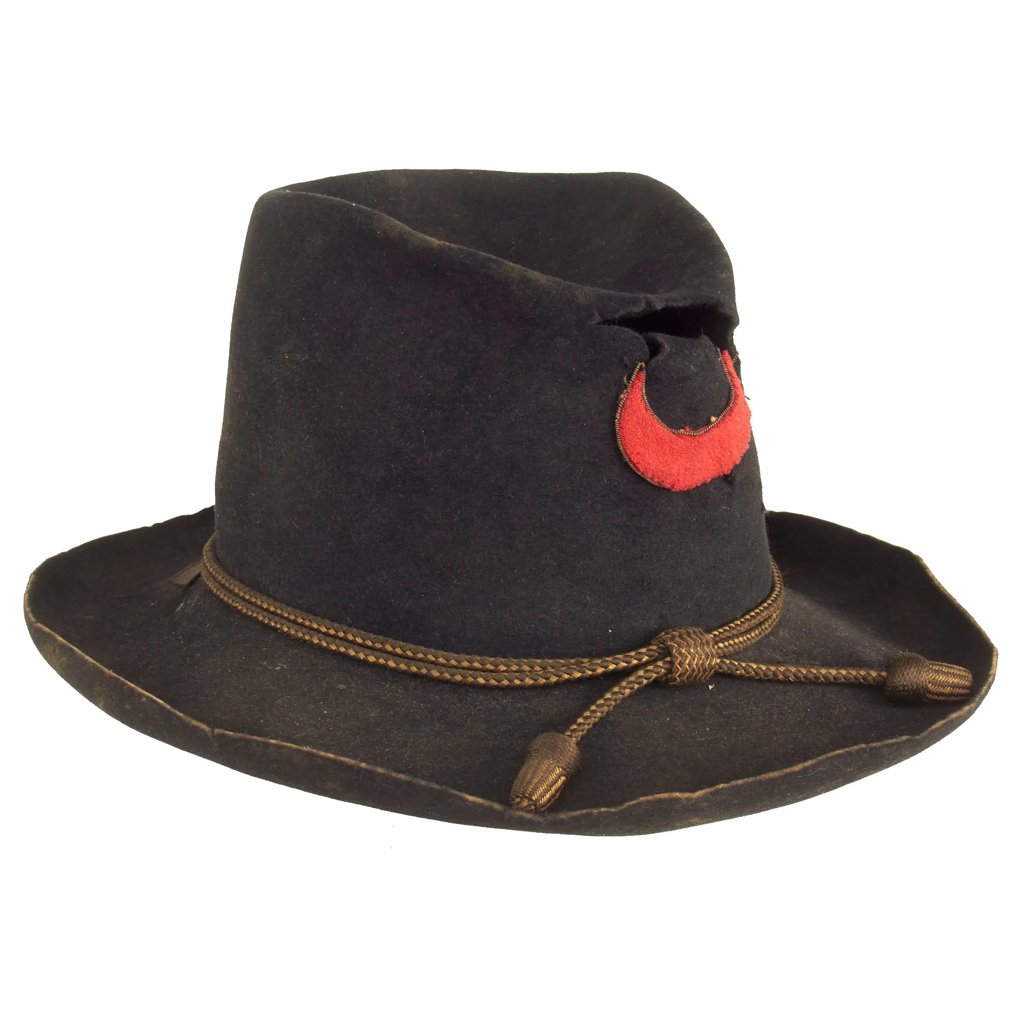 Original Civil War Union Officer’s Slouch Hat with 11th Corps Badge and Officer’s Hat Cord