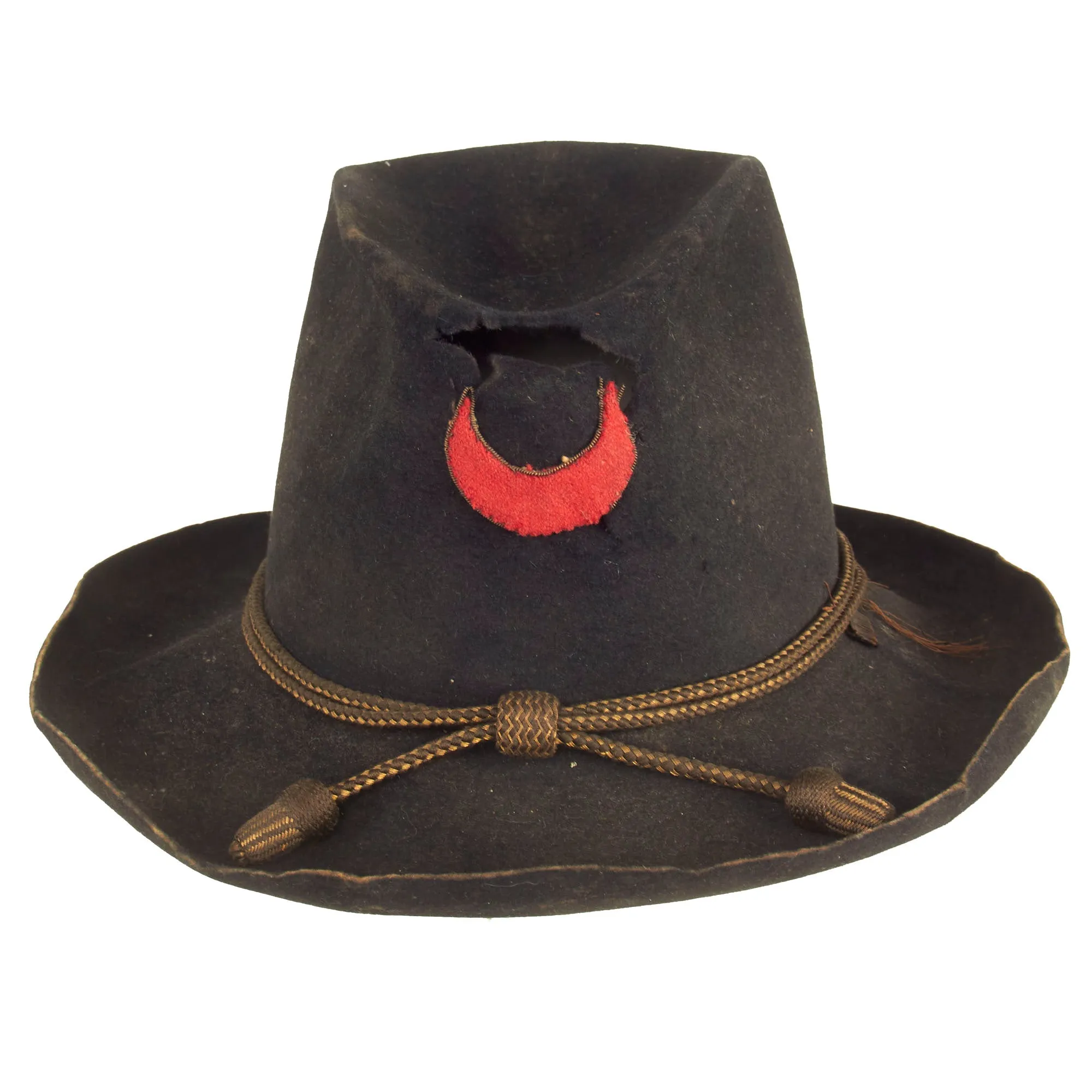 Original Civil War Union Officer’s Slouch Hat with 11th Corps Badge and Officer’s Hat Cord