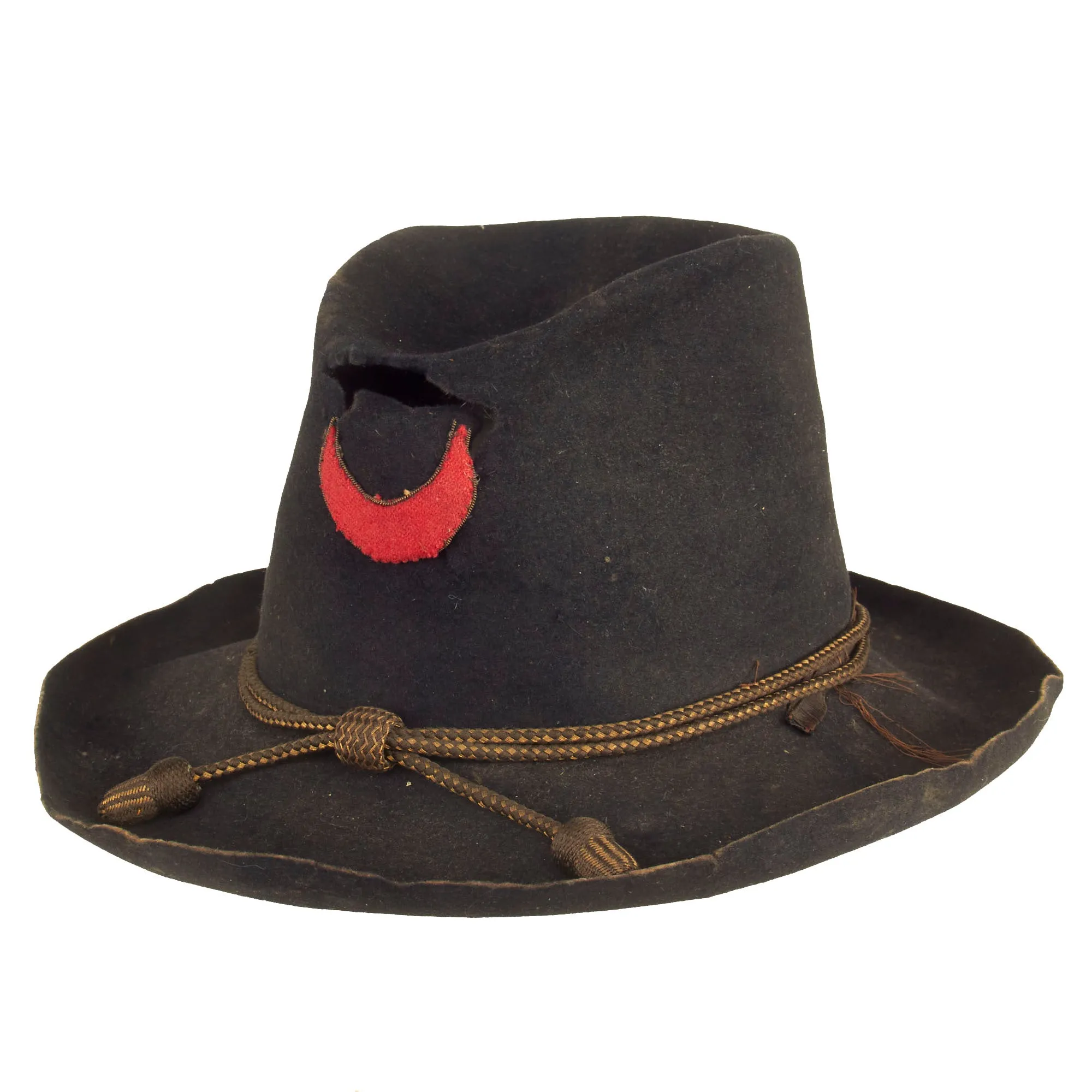 Original Civil War Union Officer’s Slouch Hat with 11th Corps Badge and Officer’s Hat Cord