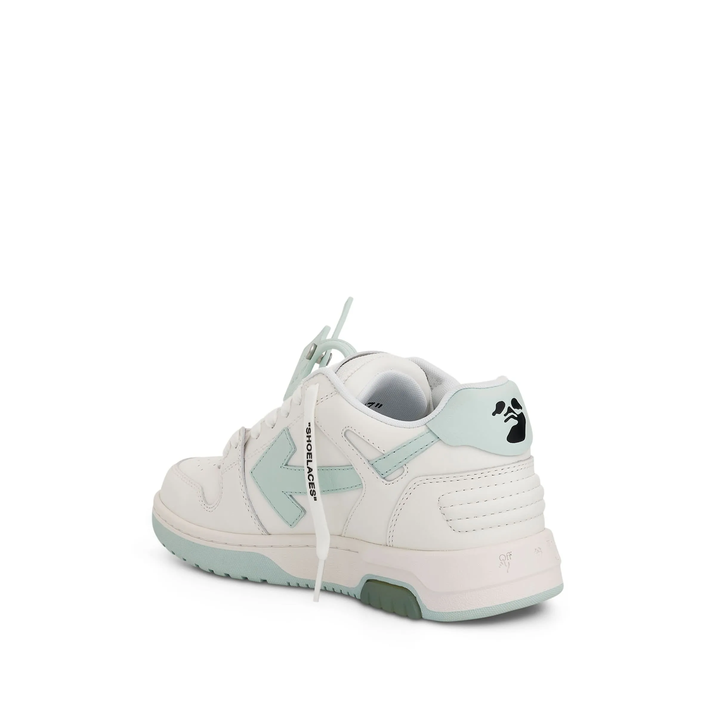 Out Of Office Calf Leather Sneaker in White/Mint