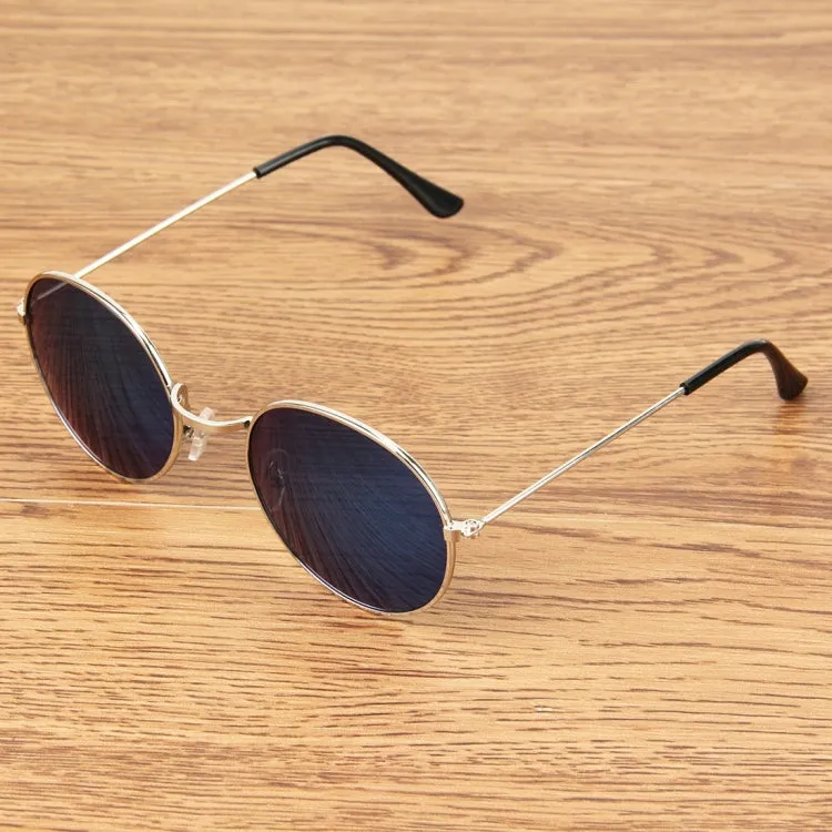 Oval Retro UV400 UV Protection Metal Frame AC Lens Sunglasses