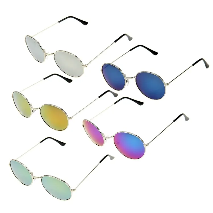 Oval Retro UV400 UV Protection Metal Frame AC Lens Sunglasses