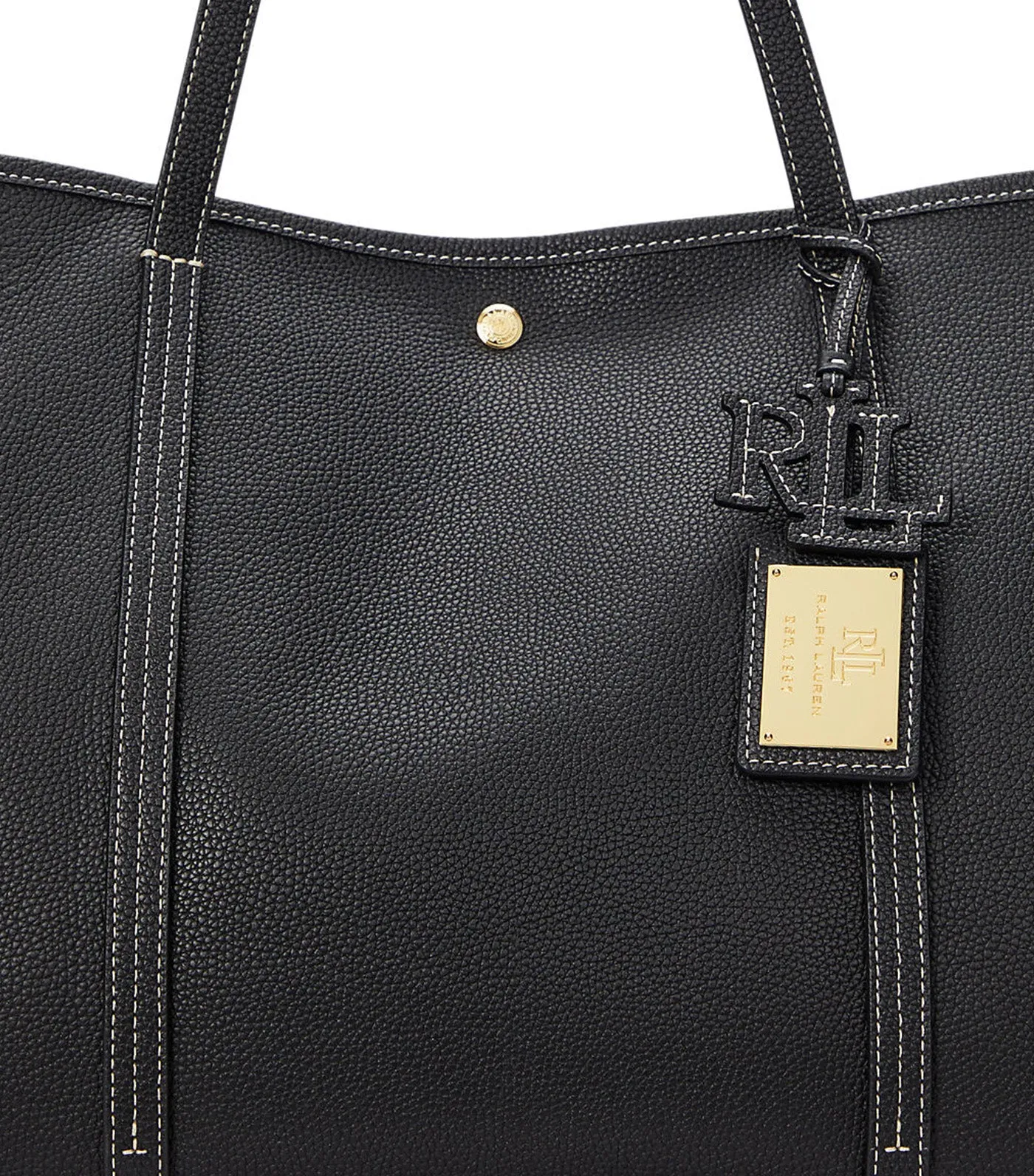 Pebbled Leather Large Emerie Tote Bag Black