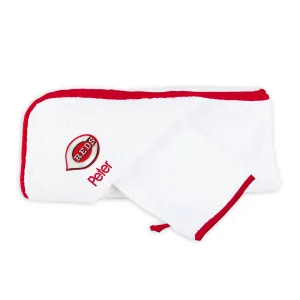 Personalized Cincinnati Reds Hooded Towel & Wash Mitt Set