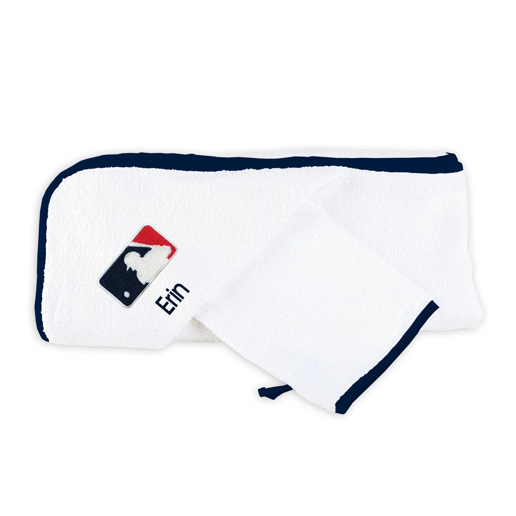 Personalized MLB Batter Hooded Hooded Towel & Wash Mitt Set