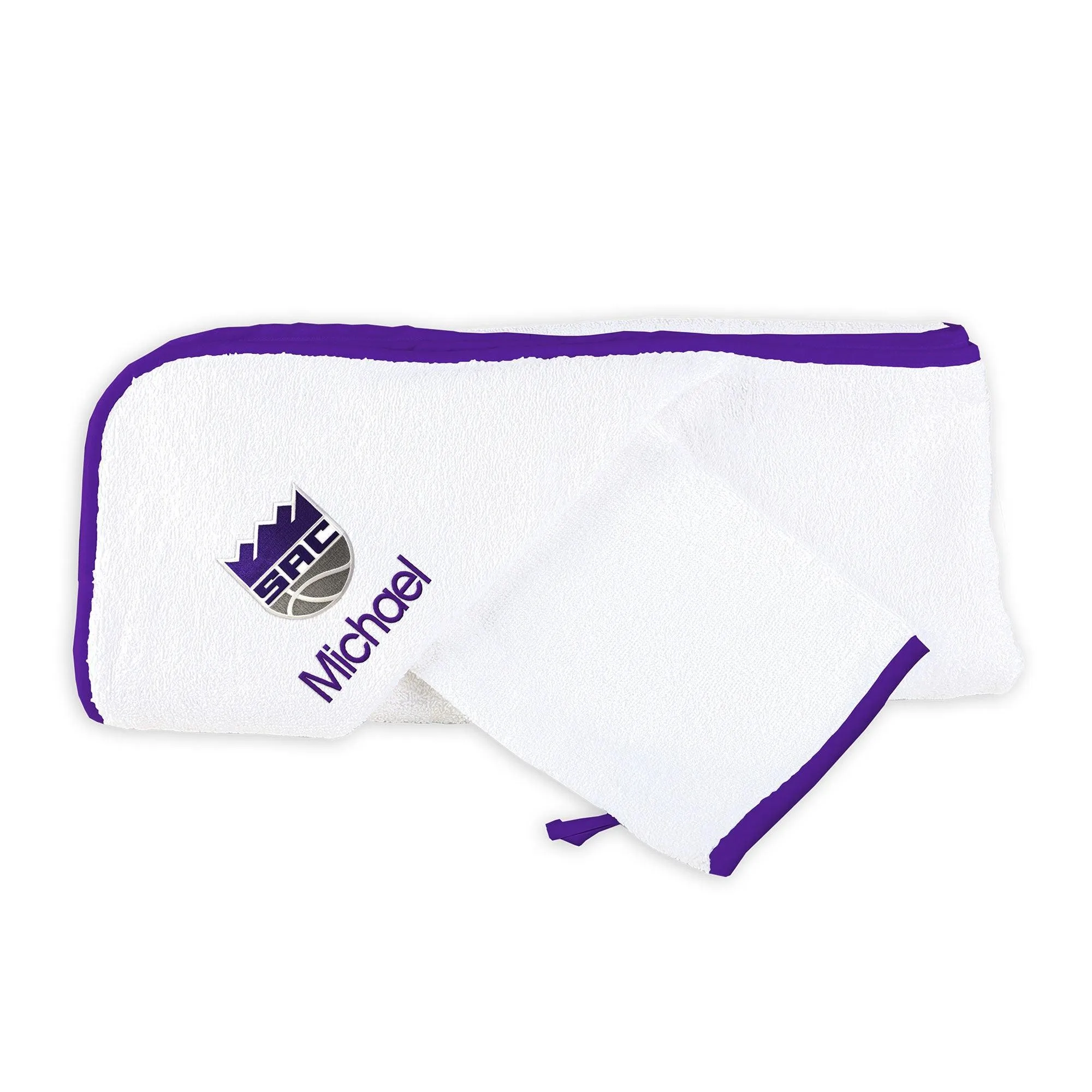 Personalized Sacramento Kings Hooded Towel & Wash Mitt Set