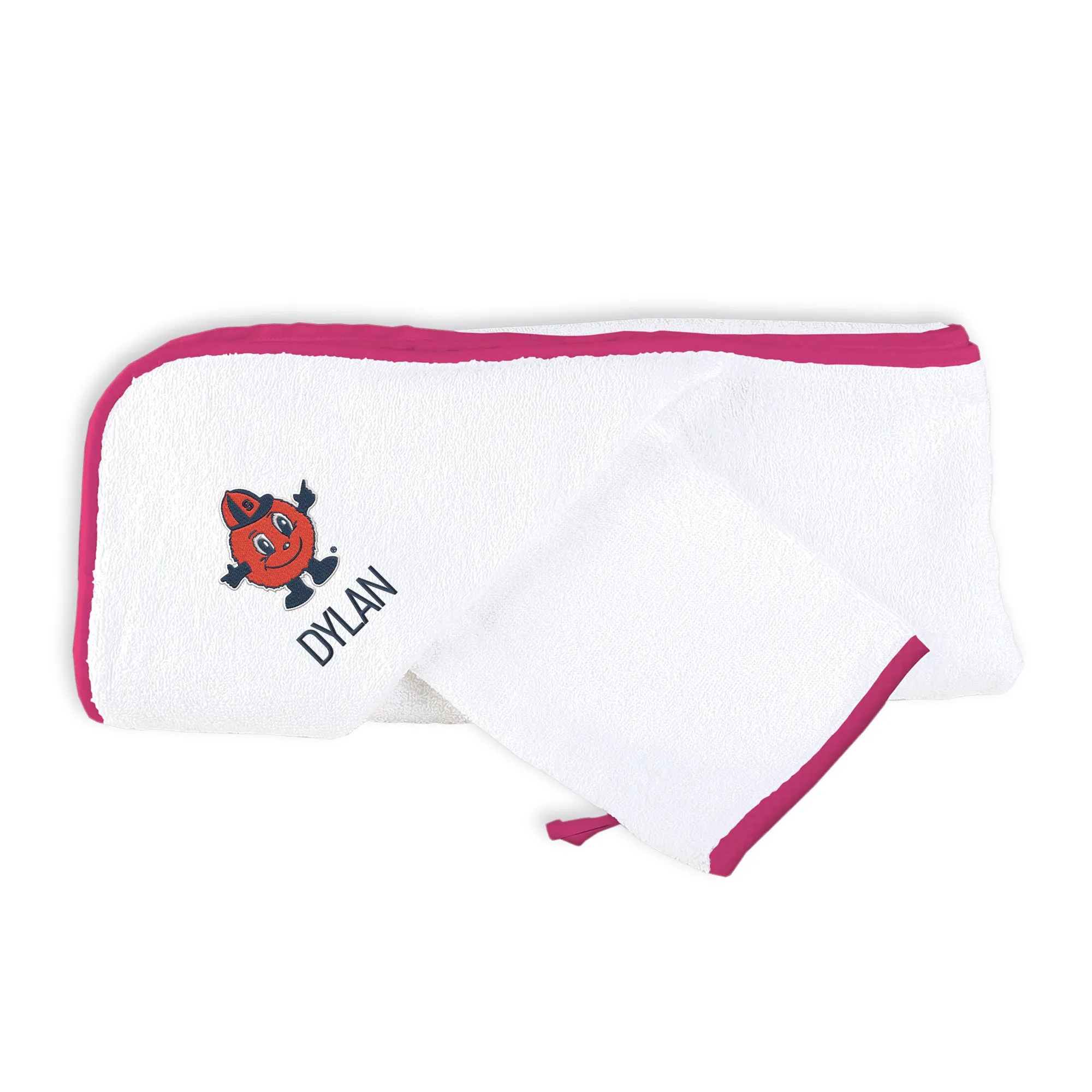 Personalized Syracuse Orange Otto Hooded Towel & Wash Mitt Set