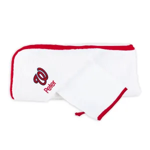 Personalized Washington Nationals Hooded Towel & Wash Mitt Set