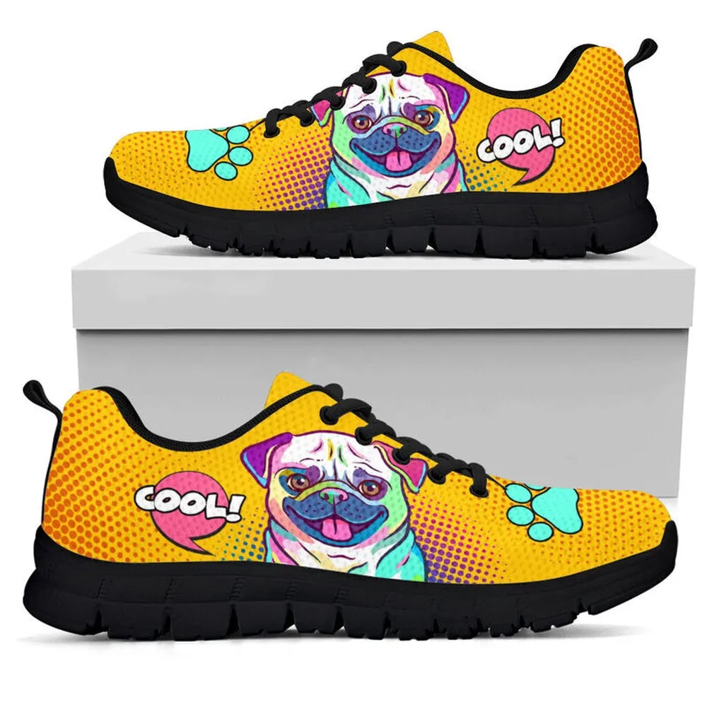 Pug Sneaker, Pug Dog Pop Art Sneakers, Pug Shoes