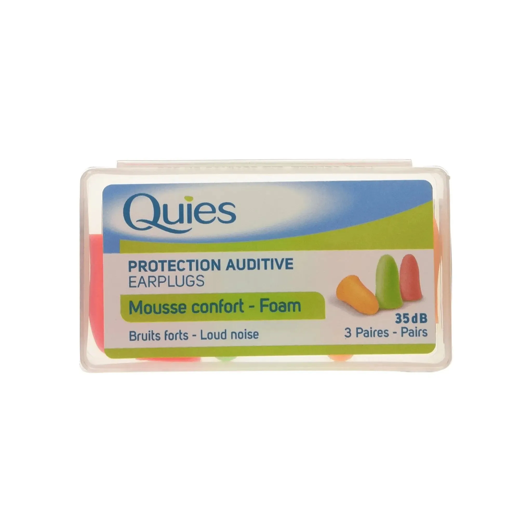 Quies Foam 3 Pairs Earplugs