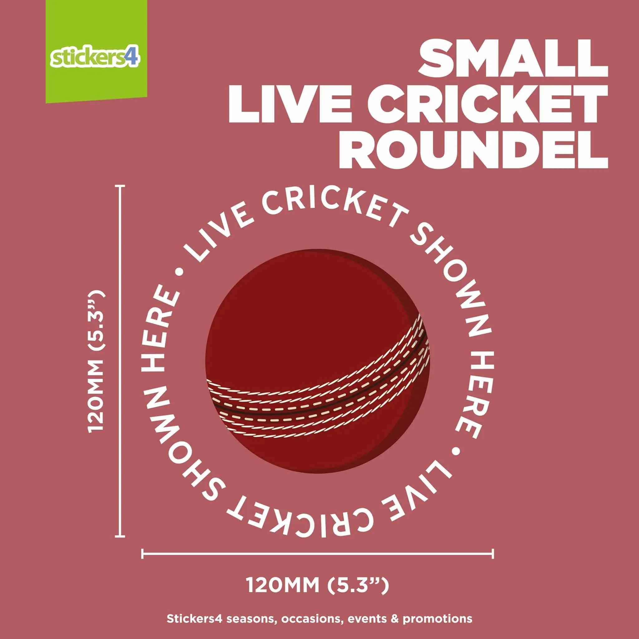 "Live Cricket Shown Here" Roundel Window Sticker