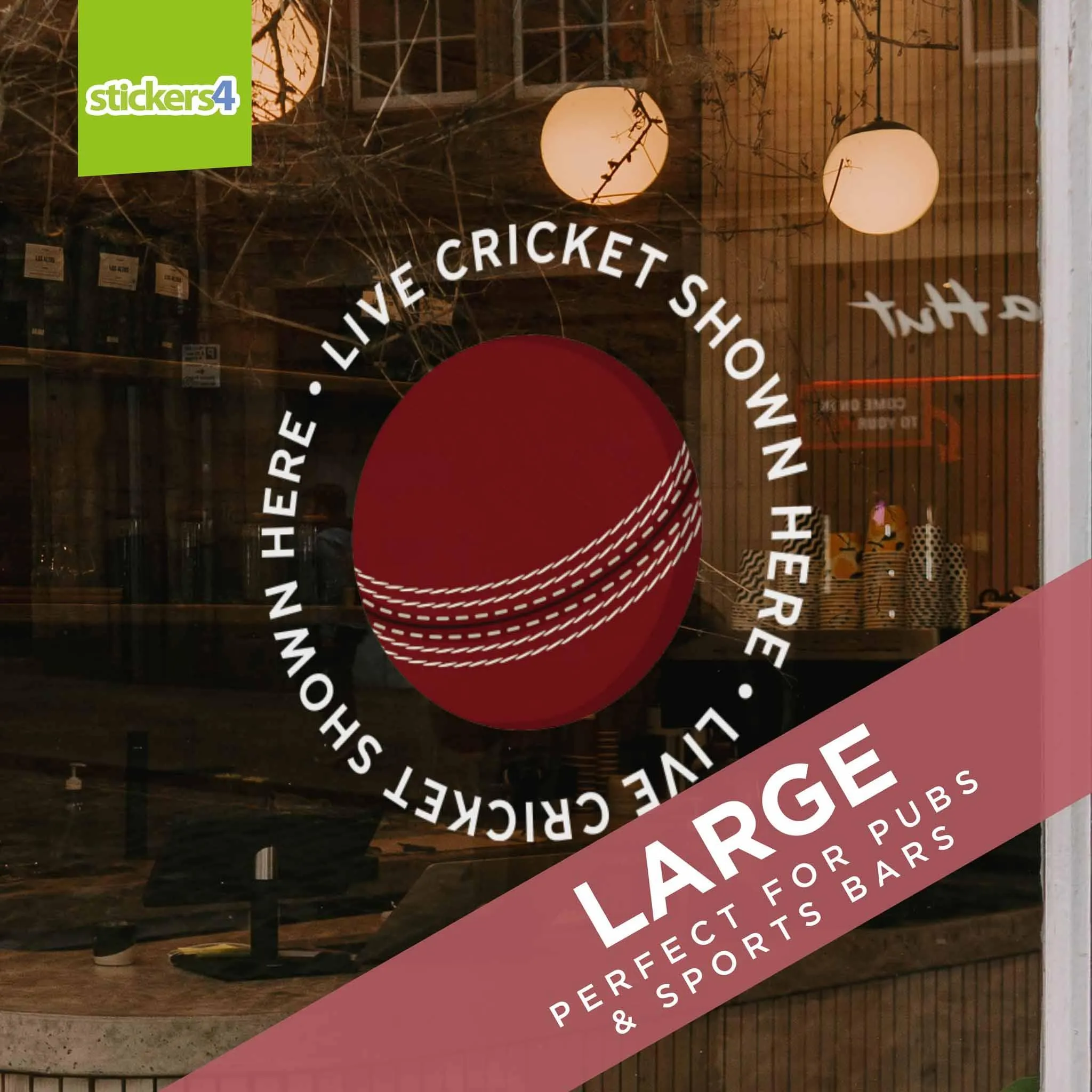 "Live Cricket Shown Here" Roundel Window Sticker