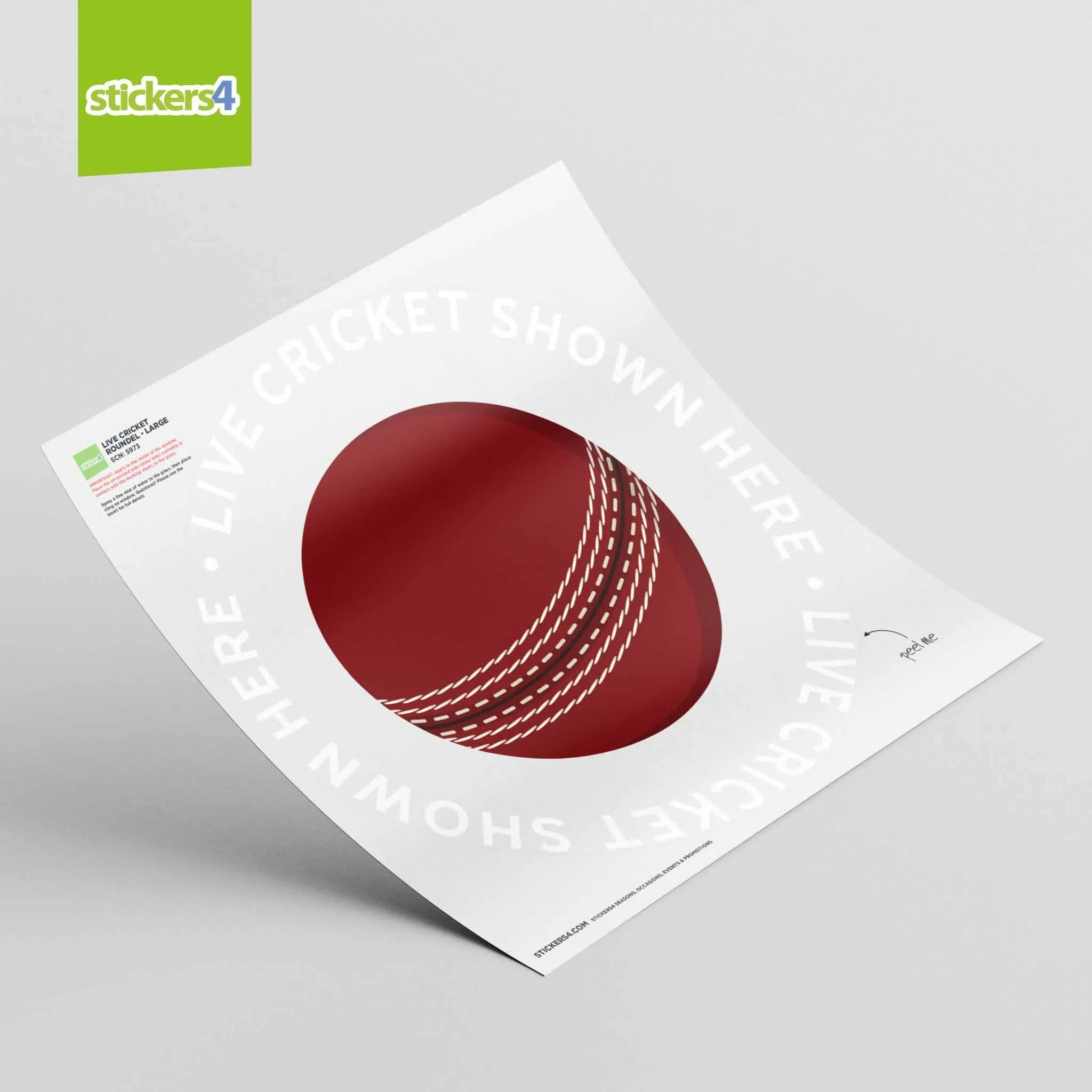 "Live Cricket Shown Here" Roundel Window Sticker