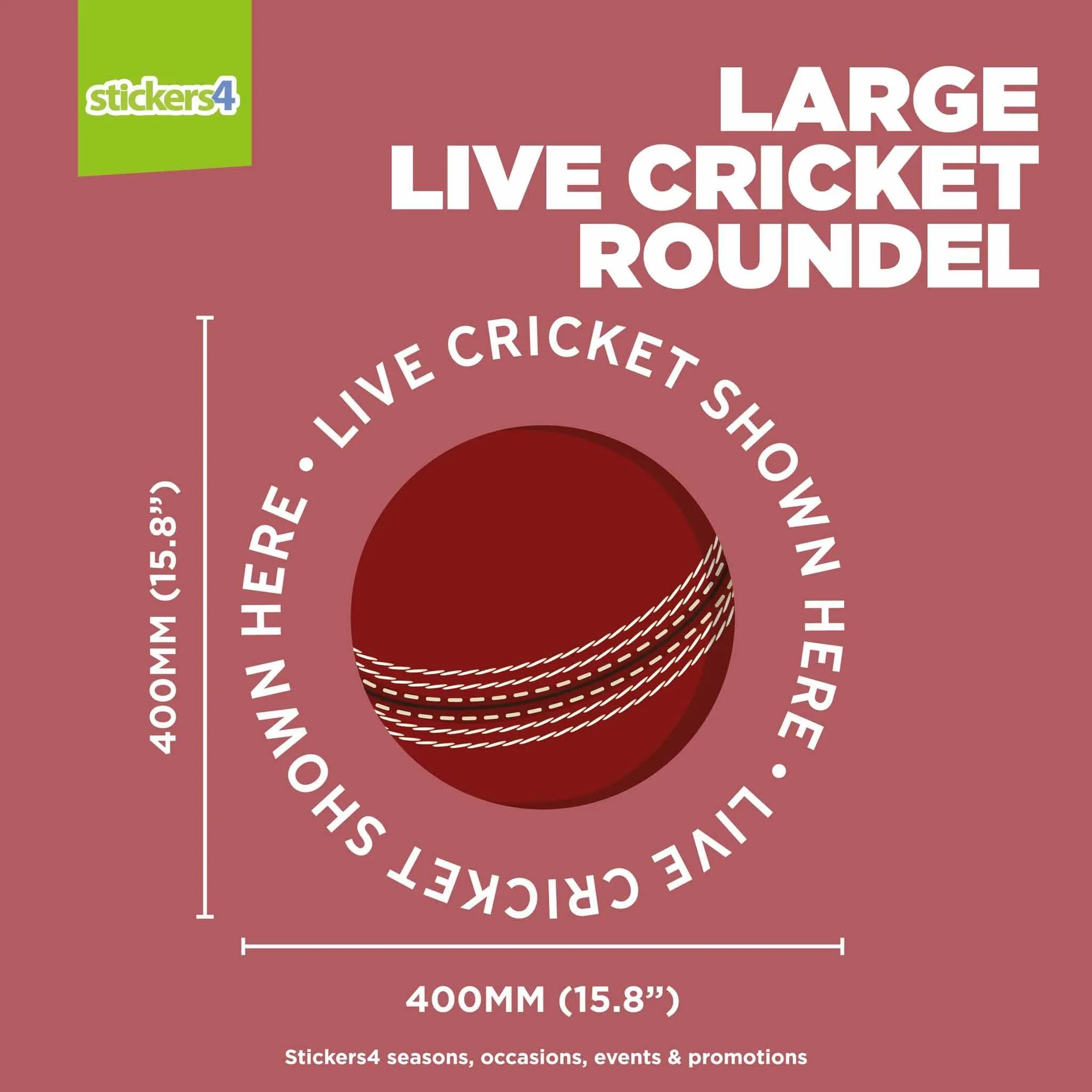 "Live Cricket Shown Here" Roundel Window Sticker