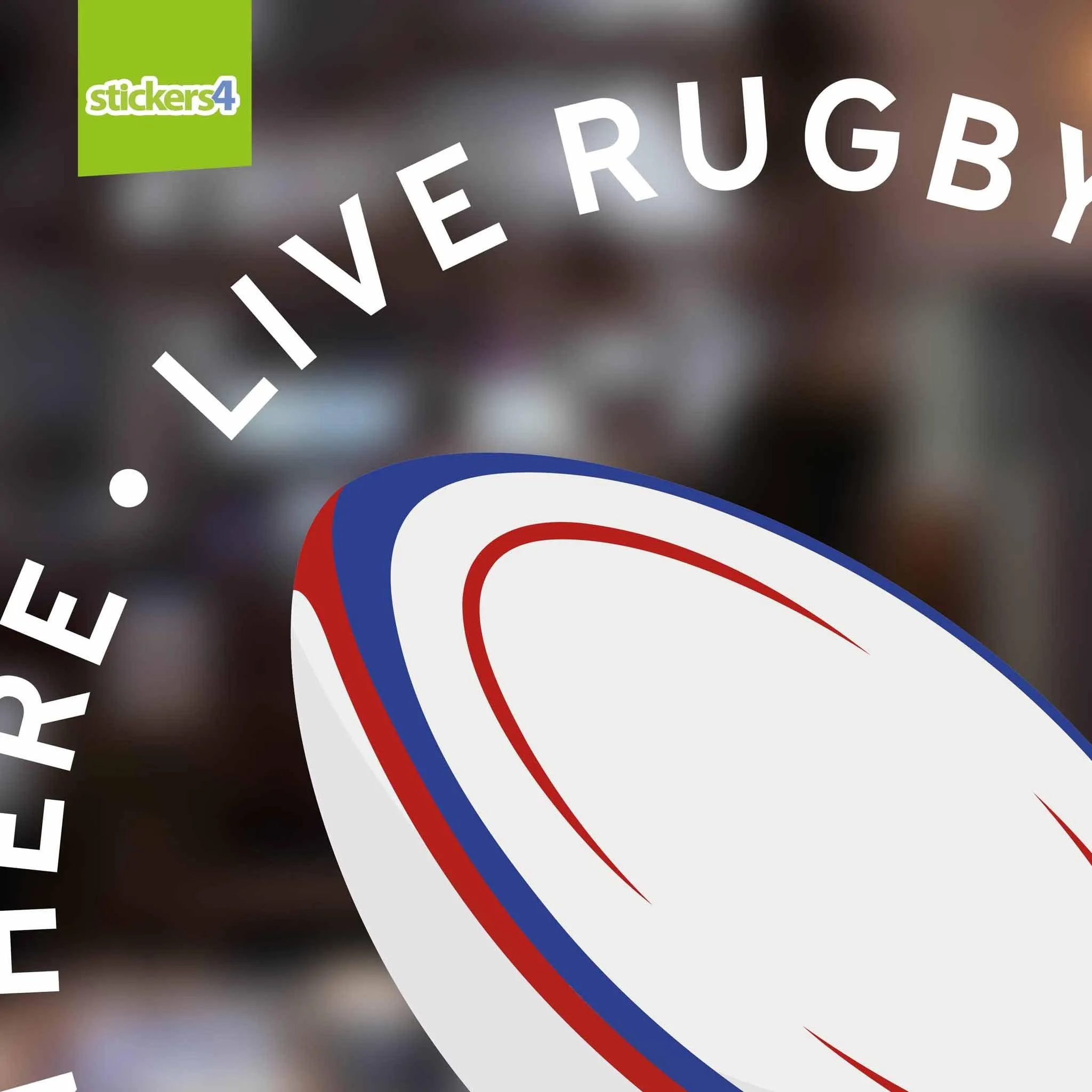 "Live Rugby Shown Here" Roundel Window Sticker