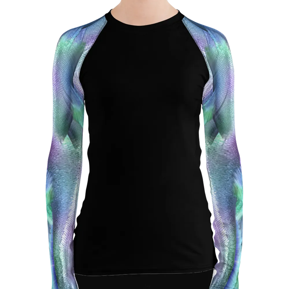 Shimmering Mermaid Tail Women's Rash Guard