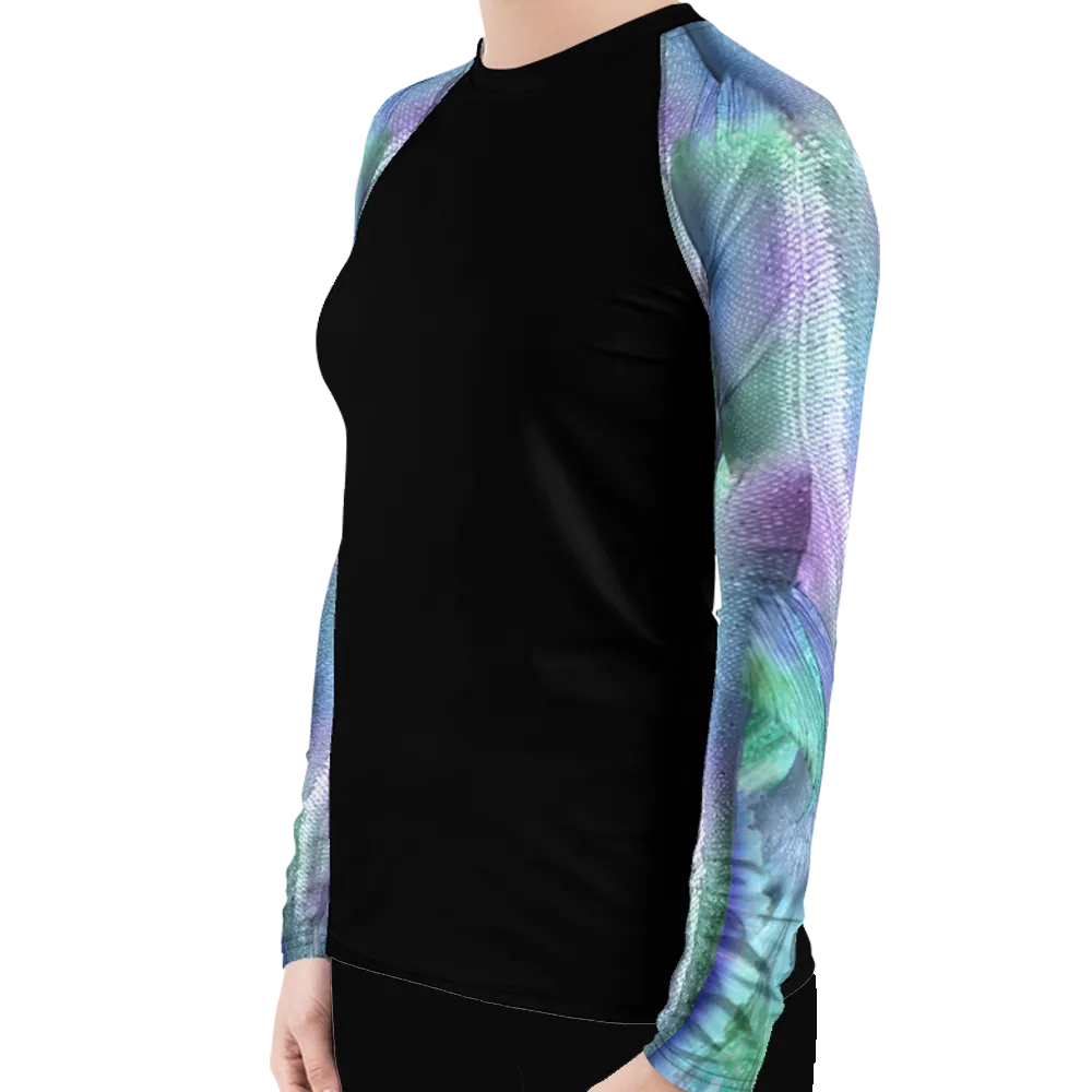 Shimmering Mermaid Tail Women's Rash Guard