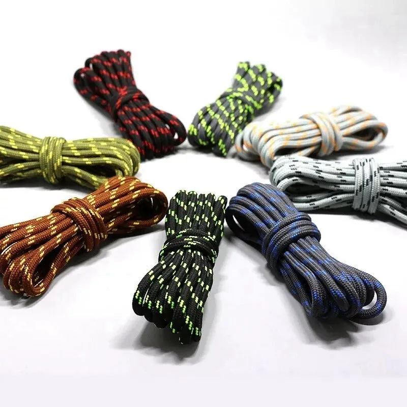 Sporty Style Two-Tone Round Hiking Shoelaces