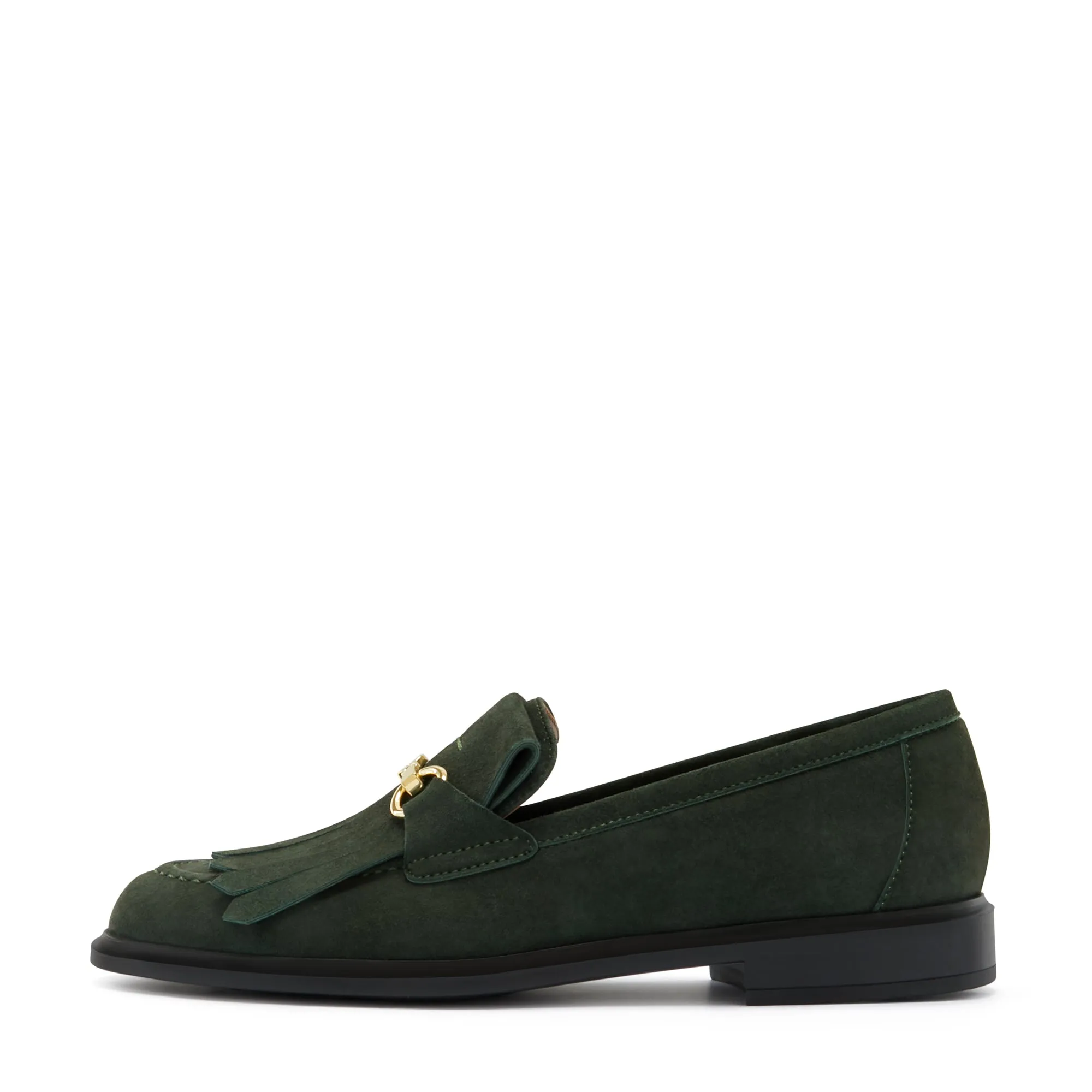 Vendôme Lave dark green suede loafers