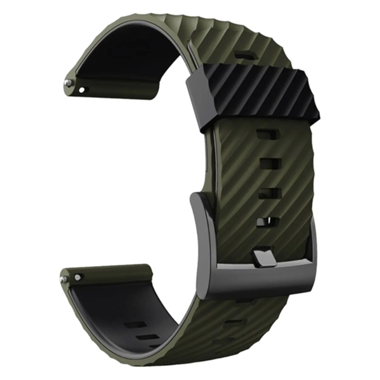 Wearable4U Suunto 7 / Suunto 9 Soft Silicone Wristband Strap 24mm QuickFix (Black)