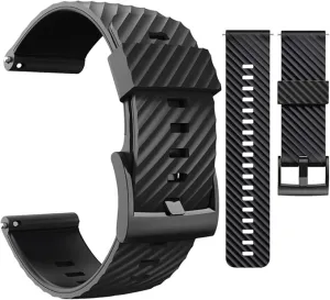 Wearable4U Suunto 7 / Suunto 9 Soft Silicone Wristband Strap 24mm QuickFix (Black)