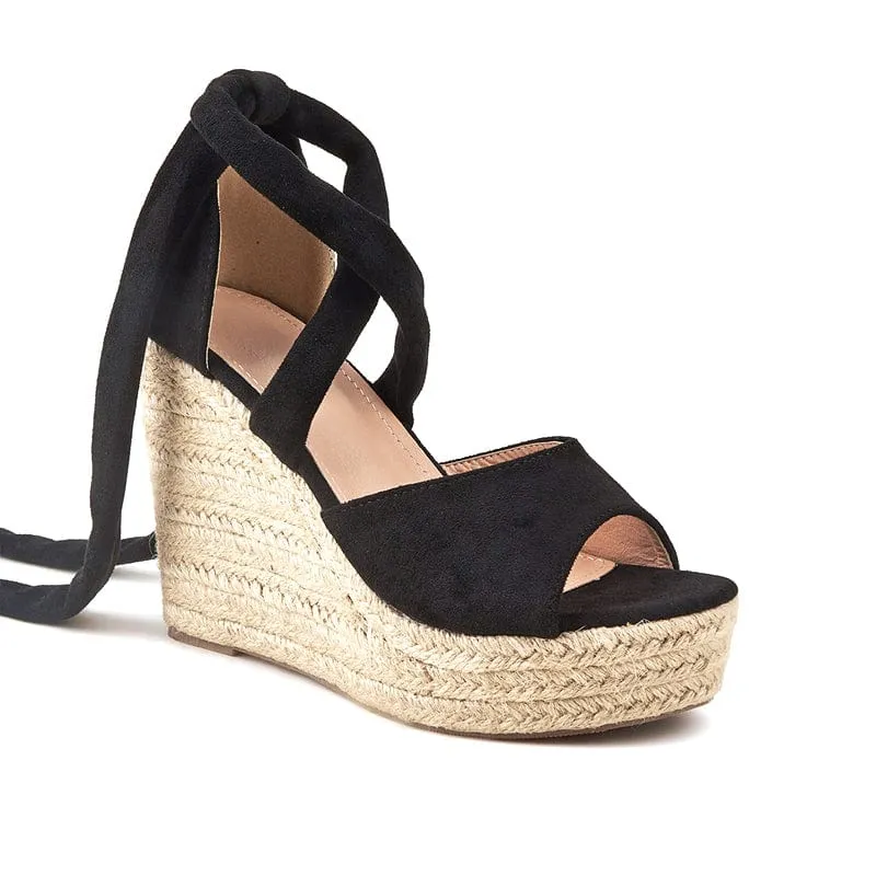 Wedge Heel lace-up Sandals