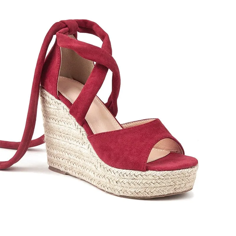 Wedge Heel lace-up Sandals