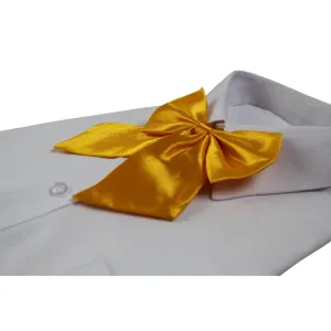 Womens Plain Warm Yellow Shirt Collar Bow Tie