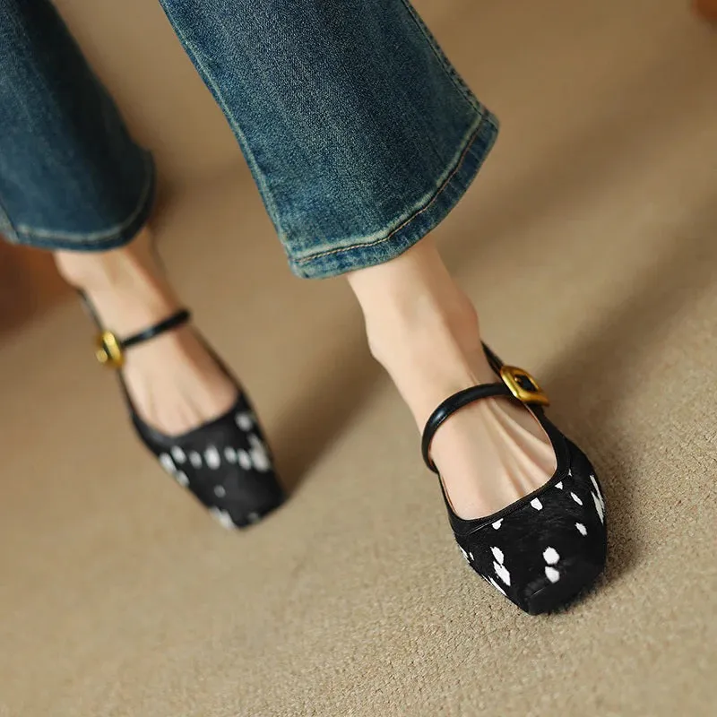 Women's Printed Vegan Leather Loafers Flat Shoes