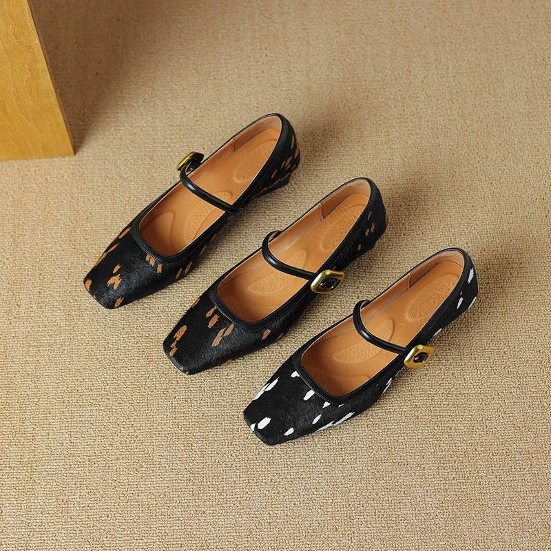 Women's Printed Vegan Leather Loafers Flat Shoes