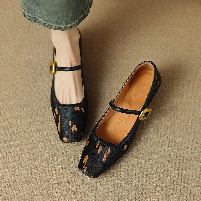 Women's Printed Vegan Leather Loafers Flat Shoes