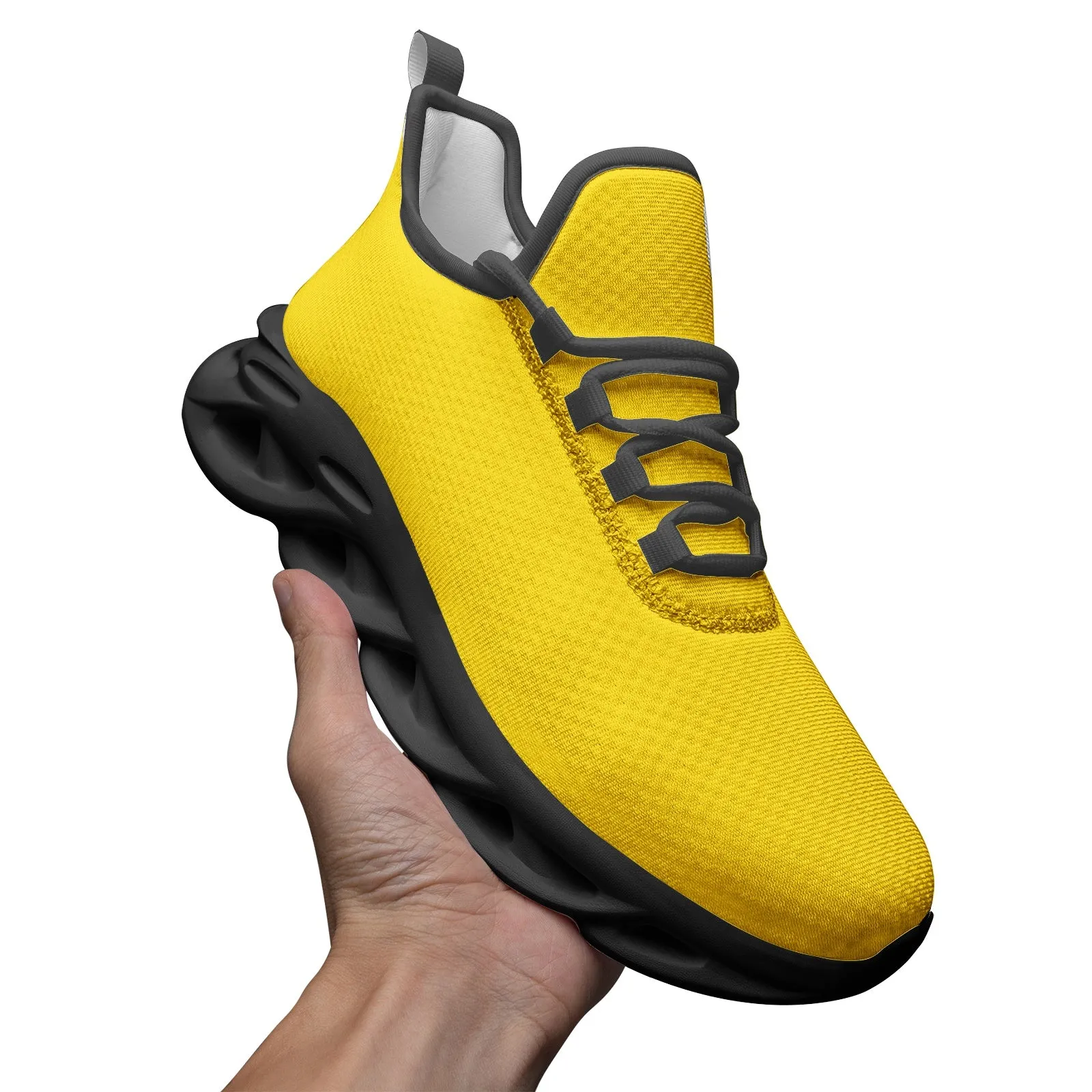 Yellow Cadmium Unisex Bounce Mesh Knit Sneakers