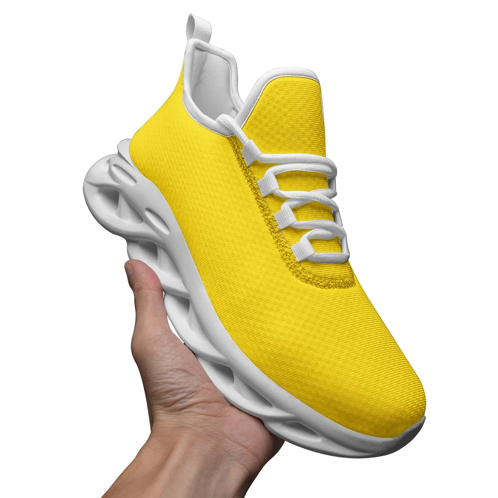 Yellow Cadmium Unisex Bounce Mesh Knit Sneakers